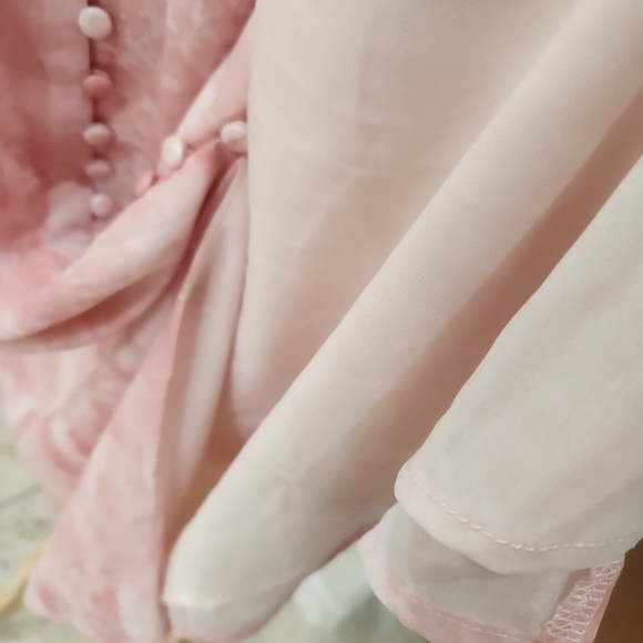 Cara Loren Floral sheer Layered Button Up Dress, Womens XS - Picture 8 of 12